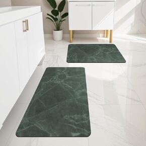 chakme Thin Bath Mat Sets, Rubber Bathroom Rugs Sets 3 Pieces, Non Slip Absorbent Quick Dry Thin Bathroom Rugs Fit Under Door Bath Mats U Shape Toilet Mats Set for Bathroom Bathtub Sink (Dark Grey)