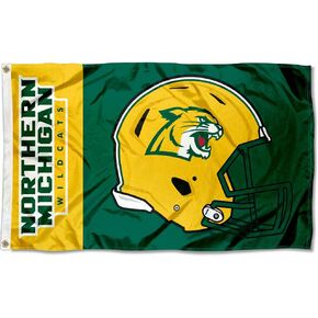 Northern Michigan Wildcats Football Helmet Flag