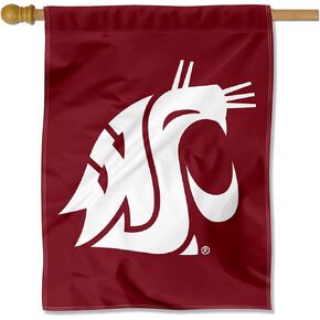 Washington State Cougars Insignia Logo Double Sided House Banner Flag