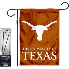 Texas Longhorns Wordmark Garden Banner Flag with Stand Pole Holder