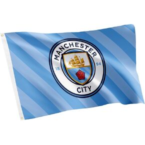 Desert Cactus Manchester City Flag Man City MCFC Football Soccer 100% Polyester Indoor Outdoor 3x5 feet Banner (Flag D)