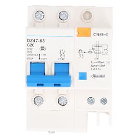 DZ47-63 C20 2P Miniature Circuit Breaker AC400V 20A Short Circuit Overload Disconnect Switch DIN Rail Mount AC Mini Home Circuit Breaker Isolator