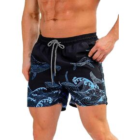 Verdusa Men's Casual Paisley Print Drawstring Waist Shorts Summer Beach Shorts