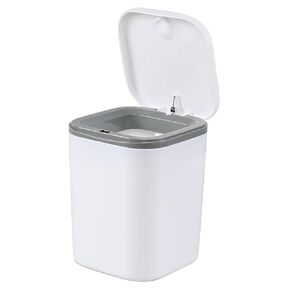 0.5 Gallon Tiny Countertop Trash Can, Mini Desktop Garbage Can with Push-Button - Grey
