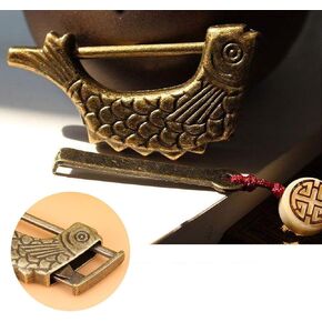 SYHL-Vintage Antique Lock, Brass Lock,for Jewelry Box Wooden Suitcase Drawer Home Décor (Fish Style