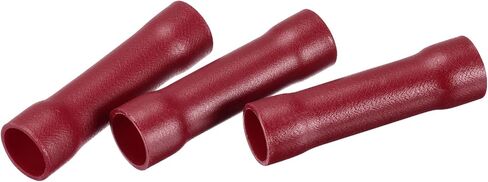 محطات MECCANIXITY Butt Crimp PVC باللون الأحمر 8 AWG معزولة بالكامل لتجعيد الأسلاك الكهربائية، حزمة من 3 in Saudi Arabia