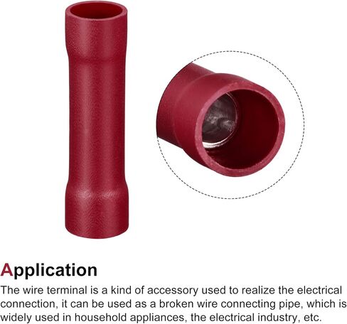 محطات MECCANIXITY Butt Crimp PVC باللون الأحمر 8 AWG معزولة بالكامل لتجعيد الأسلاك الكهربائية، حزمة من 3 in Saudi Arabia