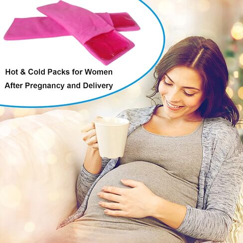 Reusable Perineal Cooling Pad for Postpartum & Hemorrhoid Pain Relief,Hot and Cold Pads for Postpartum Essentials, Hot & Cold Packs for Women After Pregnancy and Delivery, 2 Ice Pack and 3 Cover(pink) in Saudi Arabia