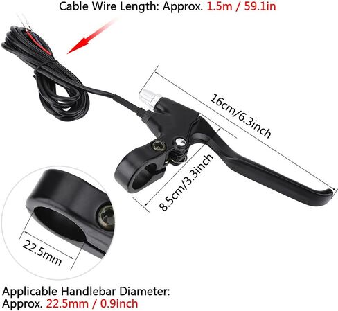 Bicycle Brake Lever, Handlebar 2 Wires E Bike Bicycle Electric Bike Brake Handle Replacement Parts for Most Bicycle, Road Bike, Mountain Bike with 22.5mm Handlebar in Saudi Arabia
