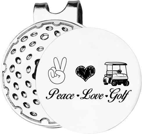أفضل الهدايا للاعبي الجولف - علامة جولف مضحكة مع مشبك قبعة مغناطيسي هدية مبتكرة للجولف - علامة كرة جولف من Peace Love - هدايا إكسسوارات الجولف للاعبي الجولف والنساء والرجال لمحبي الجولف in Kuwait