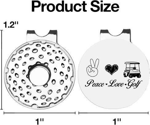 أفضل الهدايا للاعبي الجولف - علامة جولف مضحكة مع مشبك قبعة مغناطيسي هدية مبتكرة للجولف - علامة كرة جولف من Peace Love - هدايا إكسسوارات الجولف للاعبي الجولف والنساء والرجال لمحبي الجولف in Kuwait