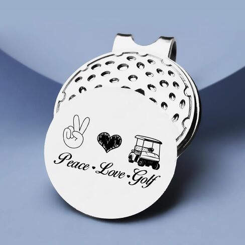 أفضل الهدايا للاعبي الجولف - علامة جولف مضحكة مع مشبك قبعة مغناطيسي هدية مبتكرة للجولف - علامة كرة جولف من Peace Love - هدايا إكسسوارات الجولف للاعبي الجولف والنساء والرجال لمحبي الجولف in Kuwait