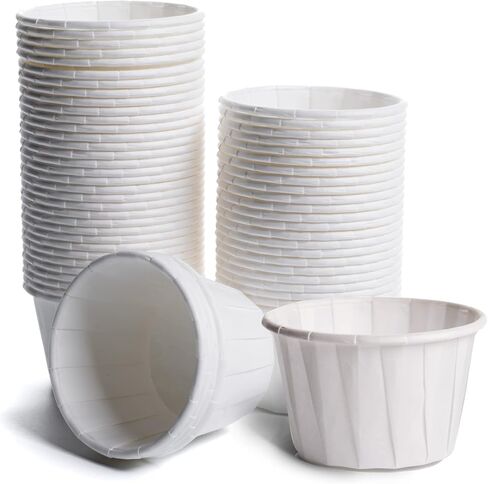 Superior Trading Co. Paper Disposable Souffle Cups for Snacks, Food & Medicine - Condiment Cups, Sauce Cups, Souffle Cups, Medicine Cups, Portion Cups, Small Paper Cups - 250 Cups, 1.25 oz, White in Kuwait
