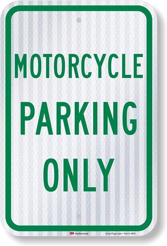 "Motorcycle Parking Only" Sign By SmartSign | 12" x 18" 3M High Intensity Grade Reflective Aluminum in Saudi Arabia