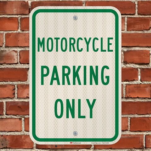 "Motorcycle Parking Only" Sign By SmartSign | 12" x 18" 3M High Intensity Grade Reflective Aluminum in Saudi Arabia