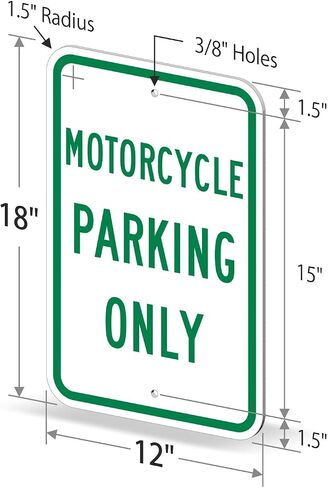 "Motorcycle Parking Only" Sign By SmartSign | 12" x 18" 3M High Intensity Grade Reflective Aluminum in Saudi Arabia