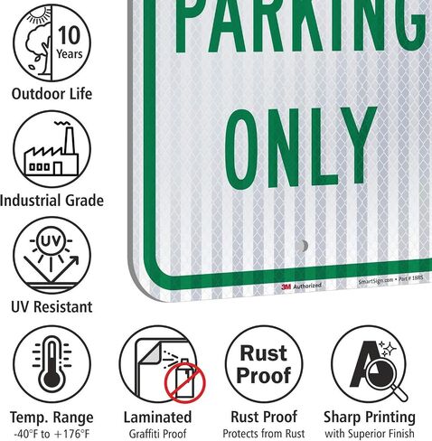 "Motorcycle Parking Only" Sign By SmartSign | 12" x 18" 3M High Intensity Grade Reflective Aluminum in Saudi Arabia