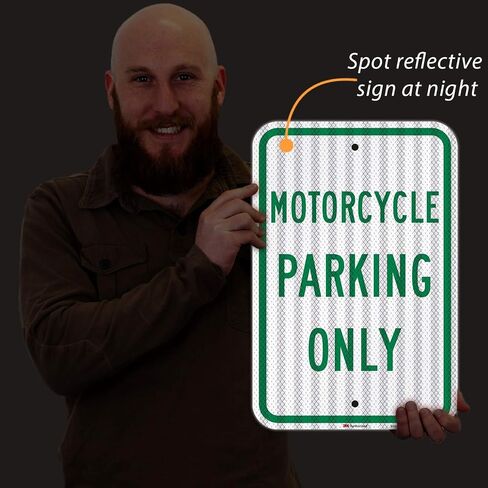 "Motorcycle Parking Only" Sign By SmartSign | 12" x 18" 3M High Intensity Grade Reflective Aluminum in Saudi Arabia