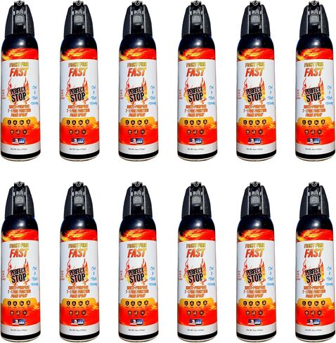 Perfect Stop Fire Spray - Mini Fire Extinguisher for Home, Kitchen, BBQ, Garage, Auto. Reliable, Compact, Portable & Easy to Use, Non-Toxic and Made in USA! 1 Pack in Saudi Arabia