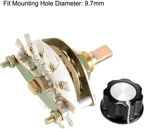 uxcell 1P7T 1 Pole 7 Position 1 Deck Band Channel Rotary Switch Selector with Knob Cap in Saudi Arabia