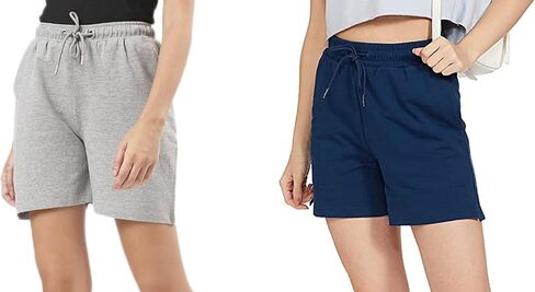 Pack of 2 Solid Women Multicolor Basic Cotton Shorts in Saudi Arabia