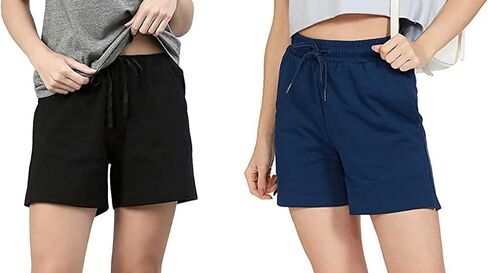 Pack of 2 Solid Women Multicolor Basic Cotton Shorts in Saudi Arabia