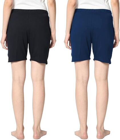 Pack of 2 Solid Women Multicolor Basic Cotton Shorts in Saudi Arabia