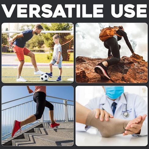 Ankle Compression Socks (Small, Beige), Effective Ankle Brace w/ 20-30 mmHg Compression for Foot Pain Relief, Ankle Support Sleeve for Plantar Fasciitis, Achilles Tendonitis & Sprain in Saudi Arabia