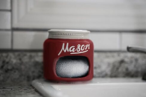 Mason Jar Kitchenware Set - Kitchen Accessories - Measuring Cups & Spoons, Spoon Rest, Condiment Shakers, Sponge Holder, Ceramic Jar, Utensil Crock - Kitchen Counter Decor Accessories Red 17 Pc in Saudi Arabia