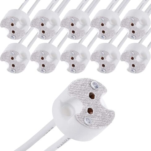 LED MR16 GU5.3 Socket, 10pcs Halogen Lamp Bulb Ceramic Connector Wire Adapter MR11 G4, Incandescent CFL Holder Base Plug Converter in Saudi Arabia