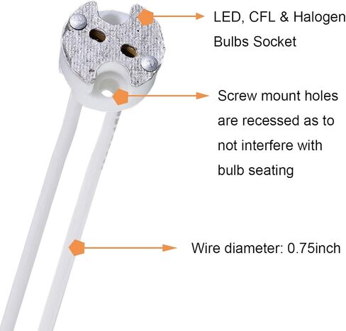 LED MR16 GU5.3 Socket, 10pcs Halogen Lamp Bulb Ceramic Connector Wire Adapter MR11 G4, Incandescent CFL Holder Base Plug Converter in Saudi Arabia