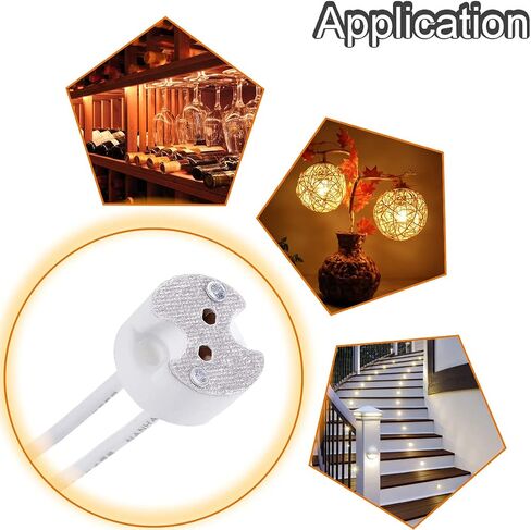 LED MR16 GU5.3 Socket, 10pcs Halogen Lamp Bulb Ceramic Connector Wire Adapter MR11 G4, Incandescent CFL Holder Base Plug Converter in Saudi Arabia