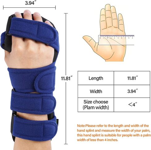 Stroke Resting Hand Splint Right&Left Resting Hand Splint with Finger Separator Functional Night Immobilizer Wrist Finger Brace for Carpel Tunnel Pain,Sprain Fracture,Tendonitis (Right,Black) in Saudi Arabia