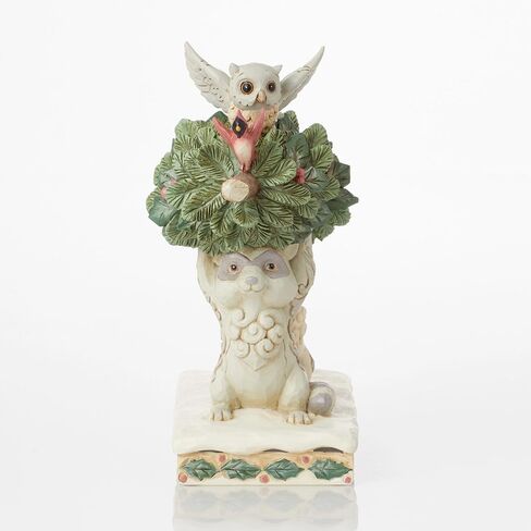 Enesco Jim Shore Heartwood Creek Four Seasons White Woodland Holiday Helpers Animals Carrying Tree Figurine, 6.69 Inches in Saudi Arabia