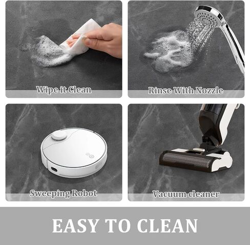 chakme Thin Bath Mat Sets, Rubber Bathroom Rugs Sets 3 Pieces, Non Slip Absorbent Quick Dry Thin Bathroom Rugs Fit Under Door Bath Mats U Shape Toilet Mats Set for Bathroom Bathtub Sink (Dark Grey) in Saudi Arabia