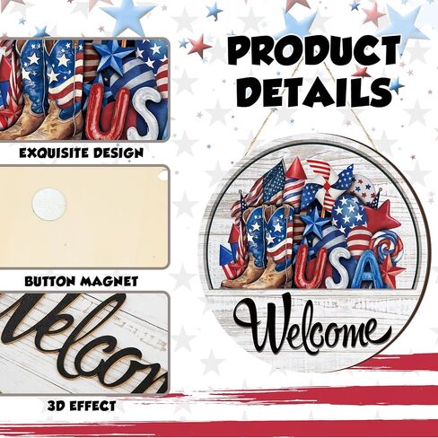 Yousoontic 17 Pcs 12 Inch Magnetic welcome door sign for Interchangeable Front Door Decorations Seasonal and Festive Door Signs for Home Round Wood Sign Hanging welcome door signs for Wall Farmhouse in Saudi Arabia