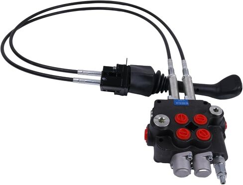 Cable Remote Control Valve Kit,Hydraulic Control Valve Kitwith 2 Spool Valve 80lpm/ 21gpm and 2 Cables Remote Joystick in Saudi Arabia