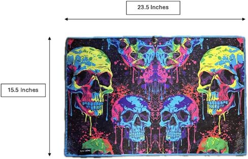منشفة حقيبة جولف من الألياف الدقيقة من Logie Joe's Neon Paint Splatter Trippy Skulls، مقاس 23.5 بوصة × 15.5 بوصة، عالية الجودة مزدوجة الجوانب، مشبك حلقة تسلق، للرجال والنساء والأطفال in Kuwait