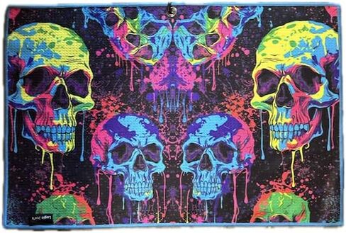 منشفة حقيبة جولف من الألياف الدقيقة من Logie Joe's Neon Paint Splatter Trippy Skulls، مقاس 23.5 بوصة × 15.5 بوصة، عالية الجودة مزدوجة الجوانب، مشبك حلقة تسلق، للرجال والنساء والأطفال in Kuwait