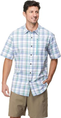 Men's Glissade Short Sleeve Button Down Shirt - Quick Dry, Moisture Wicking, UPF 40+, Outdoor, Beach in Saudi Arabia