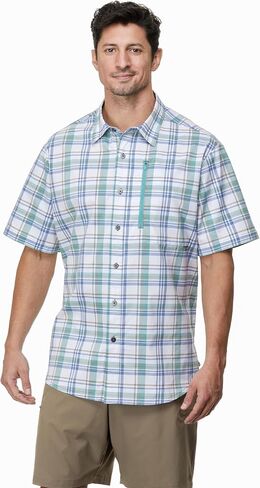 Men's Glissade Short Sleeve Button Down Shirt - Quick Dry, Moisture Wicking, UPF 40+, Outdoor, Beach in Saudi Arabia