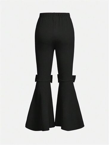 Floerns Girl's Stretchy Elastic High Waist Bow Front Bell Bottom Flare Leg Pants in Saudi Arabia