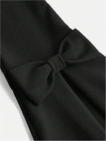Floerns Girl's Stretchy Elastic High Waist Bow Front Bell Bottom Flare Leg Pants in Saudi Arabia