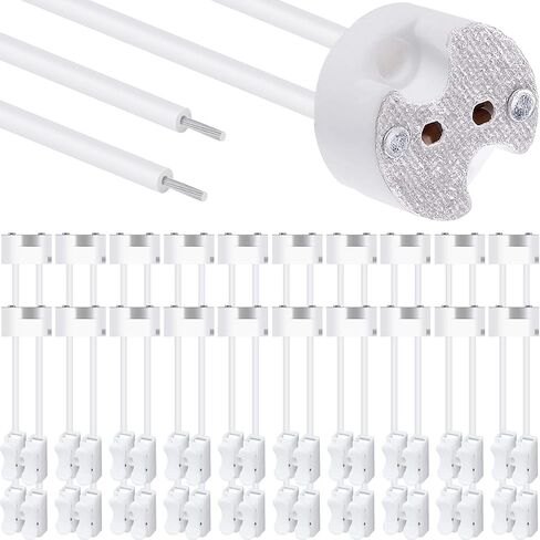 LED MR16 GU5.3 Socket, 10pcs Halogen Lamp Bulb Ceramic Connector Wire Adapter MR11 G4, Incandescent CFL Holder Base Plug Converter in Saudi Arabia