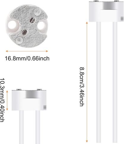 LED MR16 GU5.3 Socket, 10pcs Halogen Lamp Bulb Ceramic Connector Wire Adapter MR11 G4, Incandescent CFL Holder Base Plug Converter in Saudi Arabia