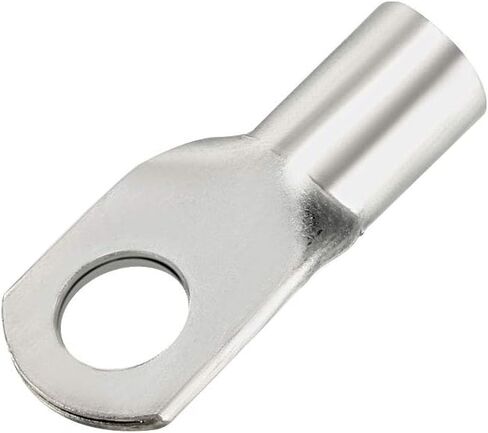 uxcell Copper Wire Lugs,7AWG SC50-10,Bolt Hole,Battery Cable Ends Eyelets Crimp Tubular Ring Terminals Connectors Silver Tone 20Pcs in Saudi Arabia