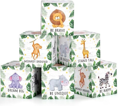 6 Pcs Inspirational Woodland Animal Nursery Decor Wooden Forest Animals Bear Raccoon Fox and Deer Decor Blocks Woodland Table Decor Woodland Creatures Decor,1.6 inch(Safari) in Saudi Arabia