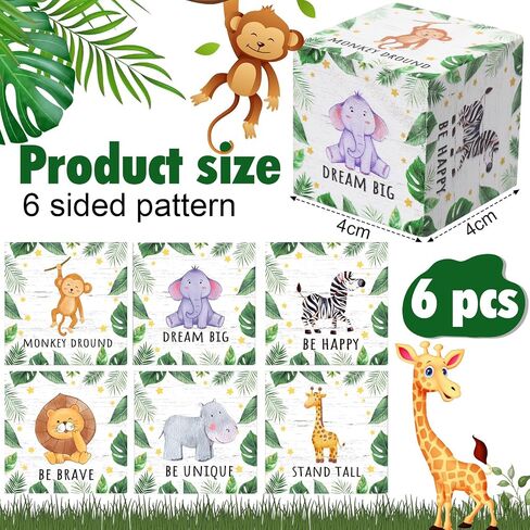 6 Pcs Inspirational Woodland Animal Nursery Decor Wooden Forest Animals Bear Raccoon Fox and Deer Decor Blocks Woodland Table Decor Woodland Creatures Decor,1.6 inch(Safari) in Saudi Arabia