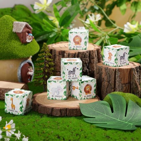 6 Pcs Inspirational Woodland Animal Nursery Decor Wooden Forest Animals Bear Raccoon Fox and Deer Decor Blocks Woodland Table Decor Woodland Creatures Decor,1.6 inch(Safari) in Saudi Arabia