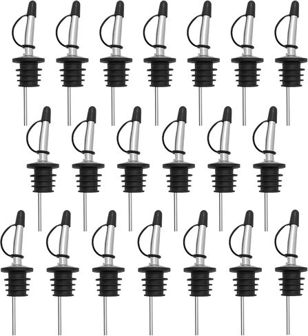 Liquor Bottle Pourers with Rubber Dust Cap 12 Pack Stainless Steel Pour Spouts for Liquor Bottles/Olive Oil Bottles/Alcohol Bottles/Vinegar Bottles in Saudi Arabia